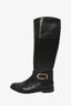 Burberry Black Leather Buckle Boots Size 38.5