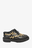 Burberry Black Leather Gold Stud Oxford Shoes Size 38