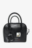 Burberry Black Leather Graphic Bowler Bag
