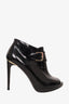 Burberry Black Leather Hotsmere Peep Toe Ankle Boots Size 41
