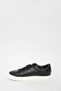 Burberry Black Leather Monogram Albridge Sneaker Size 39.5