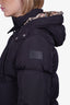 Burberry Black Logo Patch Hooded Puffer Jacket Size 14Y
