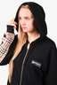 Burberry Black Nova Check Zip-Up Hoodie Size L