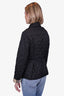 Burberry Black Quilted Collared Buttoned Jacket Size S