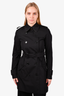 Burberry Black Short Belted Trench Coat Size 4