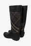 Burberry Black Super Nova Check Pattern Rubber Rain Boots Size 37