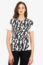Burberry Black/White Graffiti Print Plaid T-Shirt Size XS