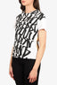 Burberry Black/White Graffiti Print Plaid T-Shirt Size XS