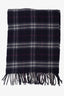 Burberry Blue Check Cashmere Frindge-Edge Scarf