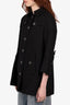 Burberry Brit Black Cotton Button Up Coat Size 10