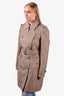 Burberry Brit Grey Midi Belted Trench Size 12 US