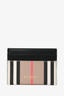 Burberry Brown/Black Leather Striped Card Holder