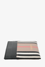 Burberry Brown/Black Leather Striped Card Holder