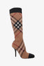 Burberry Brown Check Knitted Sock Boots Size 39