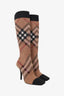 Burberry Brown Check Knitted Sock Boots Size 39