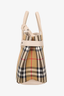 Burberry Brown Goatskin Vintage Check Small Banner Tote