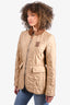 Burberry Brown Quilted Collar Zip-Up Jacket Size M
