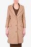 Burberry Camel Wool Single Breasted Coat Size 0