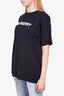 Burberry Dark Charcoal Blue Logo Print Crew Neck T-Shirt Size XS