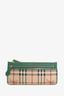 Burberry Green/Beige Check Haymarket Clutch