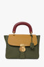Burberry Green Bi-Colour Leather Top Handle