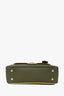Burberry Green Bi-Colour Leather Top Handle