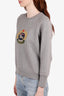 Burberry Grey Cotton Embroidered Archive Logo Sweater Size S