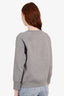 Burberry Grey Cotton Embroidered Archive Logo Sweater Size S