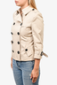 Burberry London Beige Button Up Cropped Trench Jacket Size 4