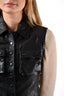 Burberry London Black Leather Vest with Front Pockets Size 8 (As Is)