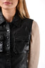 Burberry London Black Leather Vest with Front Pockets Size 8 (As Is)