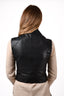 Burberry London Black Leather Vest with Front Pockets Size 8 (As Is)