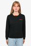 Burberry London Black Logo Sweater with Nova Check Trim Size XS
