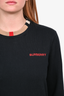 Burberry London Black Logo Sweater with Nova Check Trim Size XS