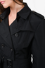 Burberry London Black Nylon Water Resistant Trench Coat Size 12 US