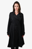 Burberry London Black Nylon Water Resistant Trench Coat Size 12 US