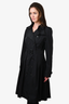 Burberry London Black Nylon Water Resistant Trench Coat Size 12 US