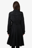 Burberry London Black Nylon Water Resistant Trench Coat Size 12 US