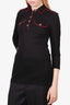 Burberry London Black/Red Jersey 3/4 Sleeve Top Size S
