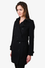Burberry London Black Virgin Wool/Cashmere Belted Coat Size 2 US