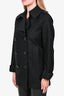 Burberry London Black Wool Double Breasted Short Trench Size 4