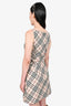 Burberry London Blue Label Beige Check Sleeveless Dress with Belt Size 38