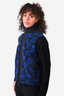 Burberry London Blue TB Monogram Fleece Zip-Up Vest Size 2 US