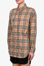 Burberry London Brown Check Cotton Button-Up Dress Shirt Size 4 US