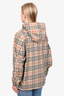 Burberry London Brown Check Nylon Zip-Up Windbreaker Hooded Jacket Size 6 US