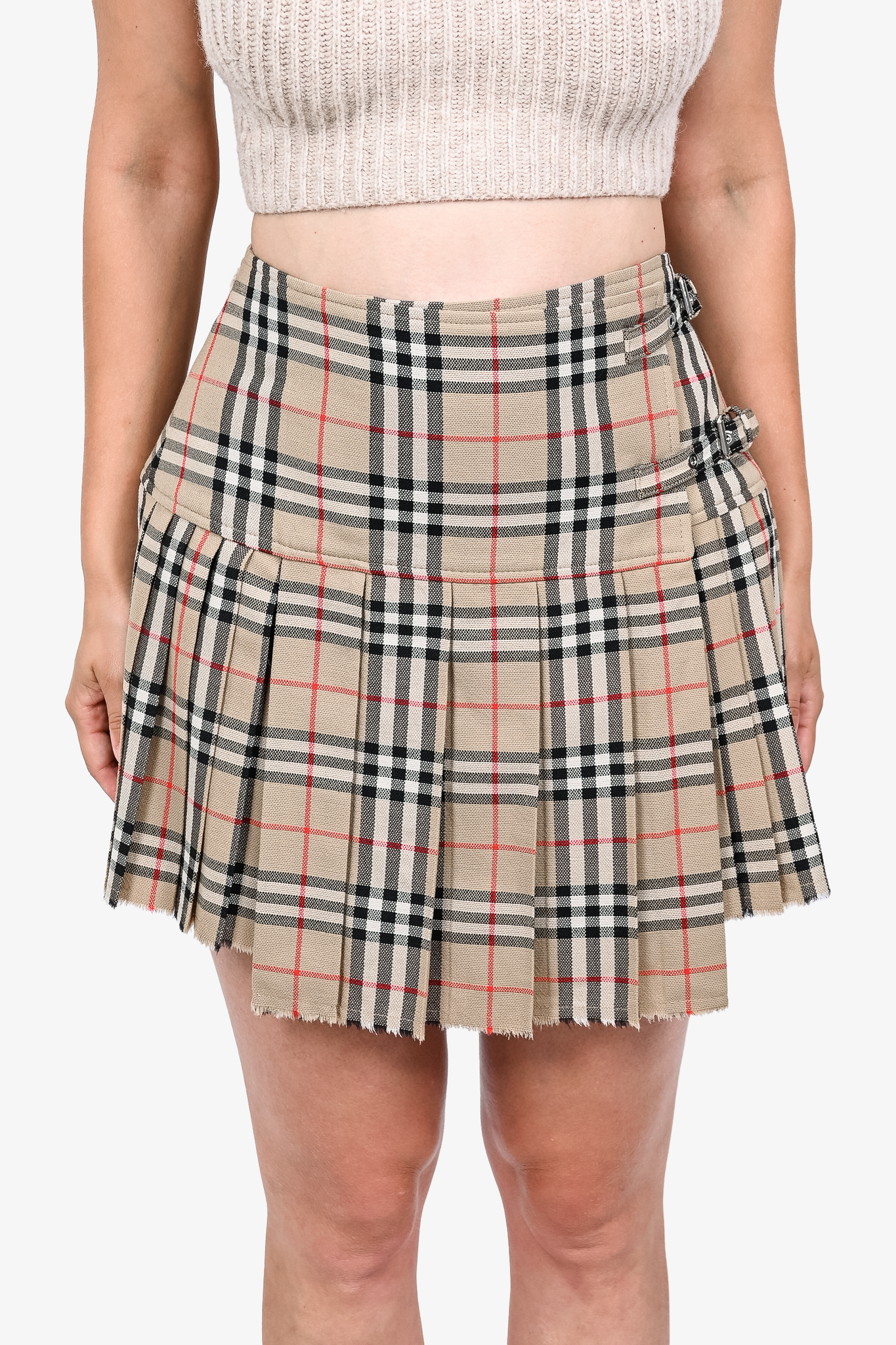 Brown plaid burberry clearance skirt
