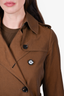 Burberry London Brown Cotton Double Breasted Trench Coat with Belt Size 2 US