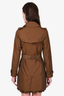 Burberry London Brown Cotton Double Breasted Trench Coat with Belt Size 2 US