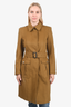 Burberry London Brown Wool Belted Coat Size 8 (As Is)