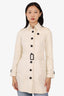 Burberry London Cream Cotton Belted Trench Coat Size 2
